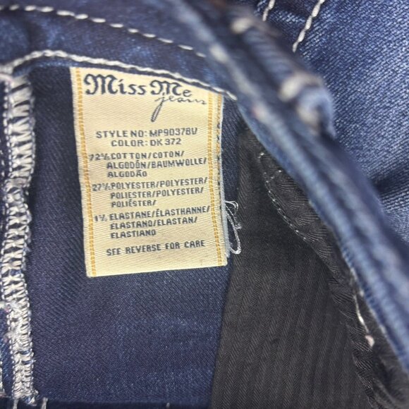 Miss Me Mid-Rise Boot Jeans Distressed Medium Wash Flap Pockets Size 25 - Picture 6 of 12